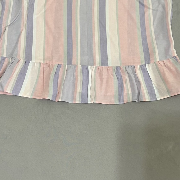 Jasmine & Ginger stripe pastel ruffle tank top sleeveless size L - Picture 5 of 10